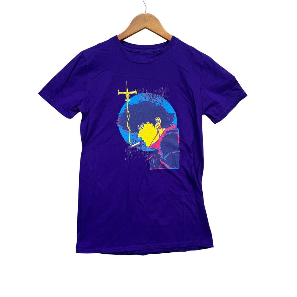 Cowboy Bebop Spike Spiegel T Shirt Anime Bounty Hunter Space Anime Purple S